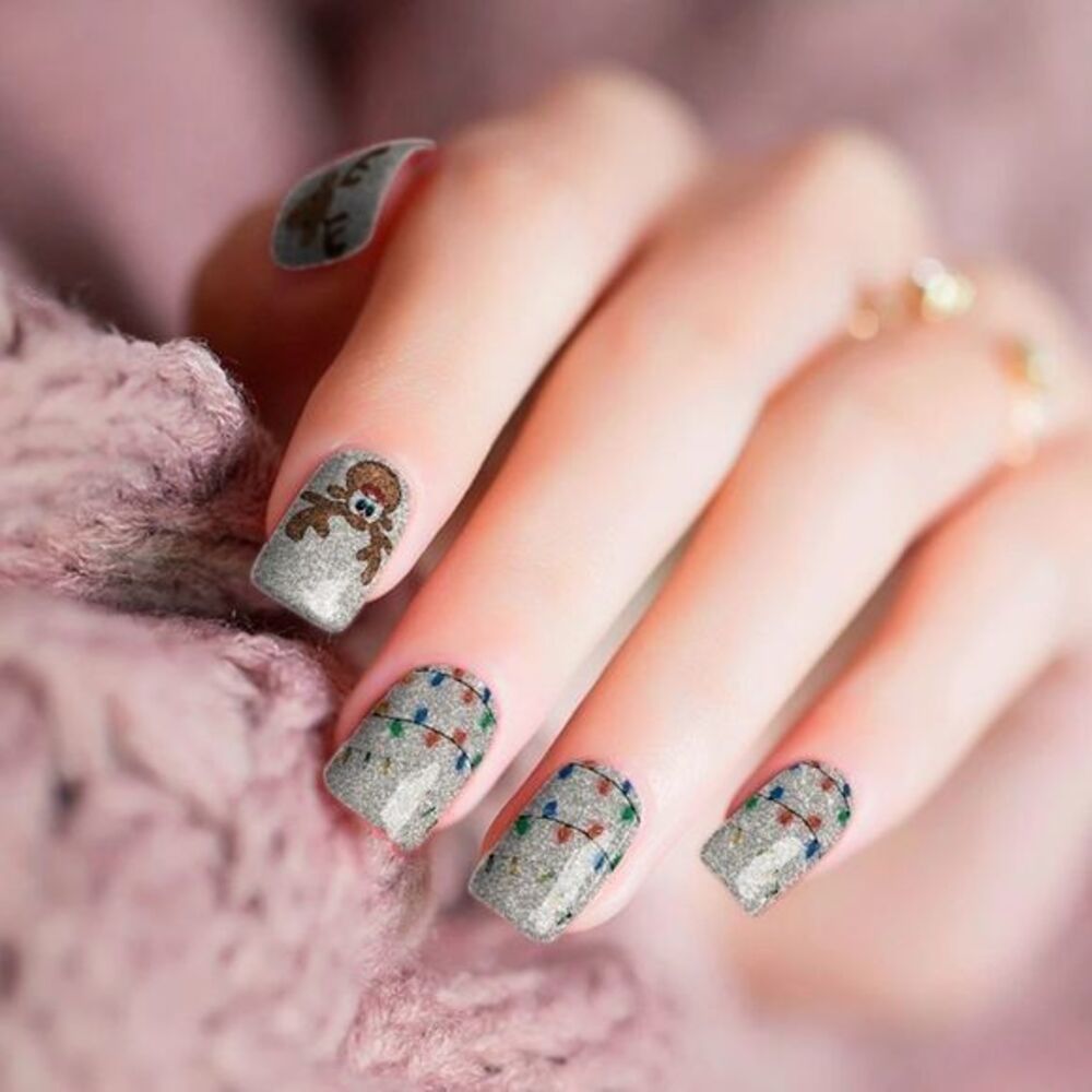 Colour Flash - Reindeer & vibrant Holiday Lights, glitter base
